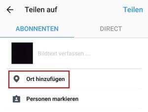 Instagram Ort hinzufügen