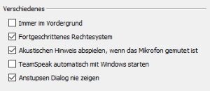 Anstupsen in Teamspeak ausschalten