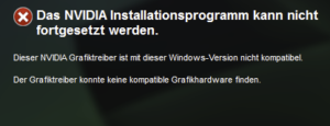 Der Grafiktreiber konnte keine kompatible Grafikhardware finden