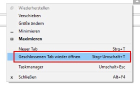 Chrome kürzlich geschlossen