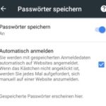 Android Passwörter nicht speichern rückgängig machen