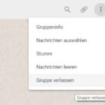Gruppe über WhatsApp Web verlassen und löschen