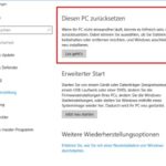 Windows 10 zurücksetzen